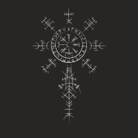 Classic Viking Symbols Compass Vegvisir Nordic (on Back) Ladies Fitted T-shirt | Artistshot