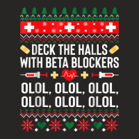 Deck The Halls With Beta Blockers Nurse Christmas Ugly Xmas Ladies Fitted T-shirt | Artistshot