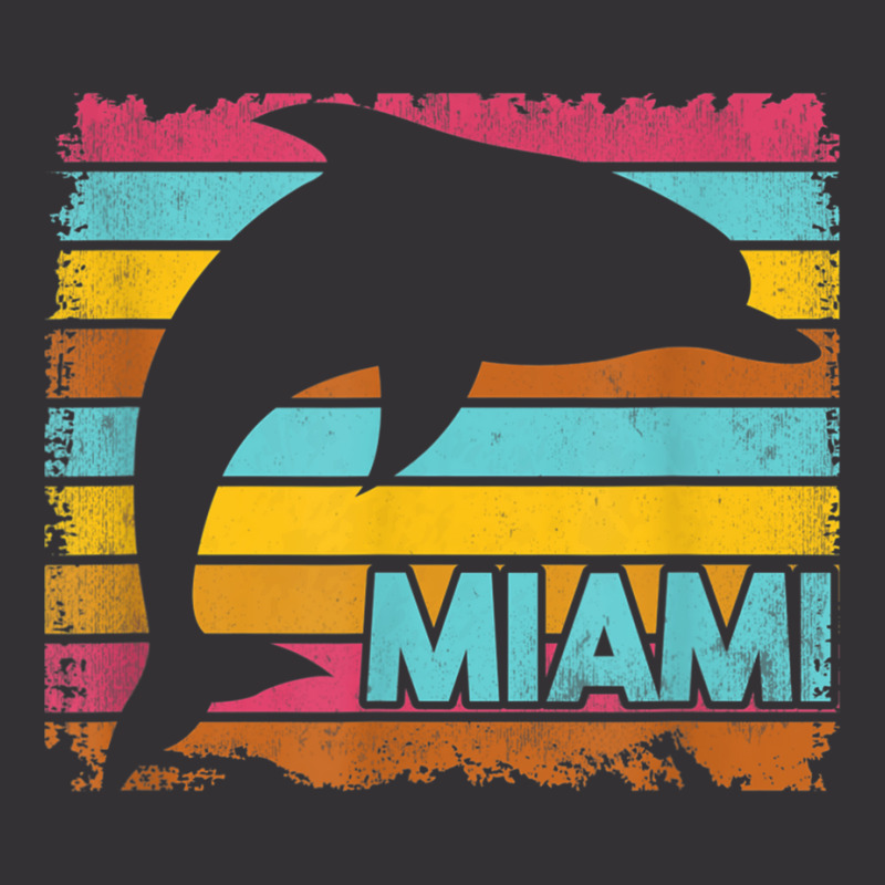 Miami Resident Vintage Dolphin Silhouette Souvenir Gift Vintage Hoodie | Artistshot