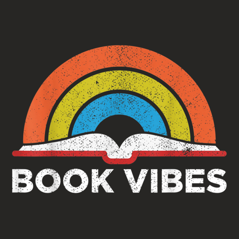 Vintage Retro Book Vibes Rainbow Gift For Reading Lovers Ladies Fitted T-Shirt by MelanieKathleen | Artistshot