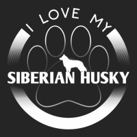 Siberian Husky Lover Design I Love My Siberian Husky Circle Paw Simple Unisex Hoodie | Artistshot