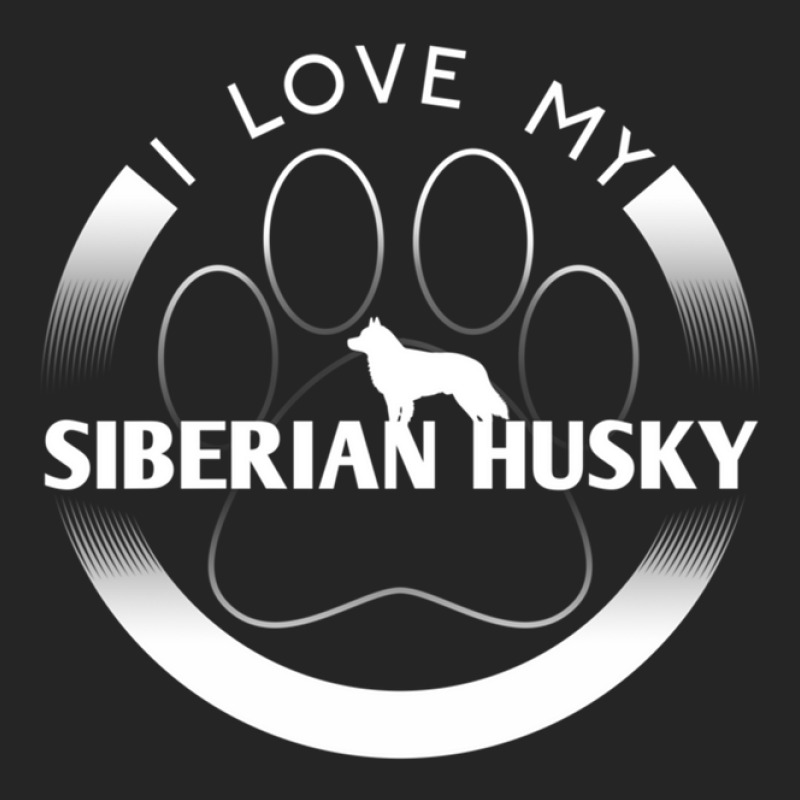 Siberian Husky Lover Design I Love My Siberian Husky Circle Paw Simple Unisex Hoodie by AmyRall | Artistshot