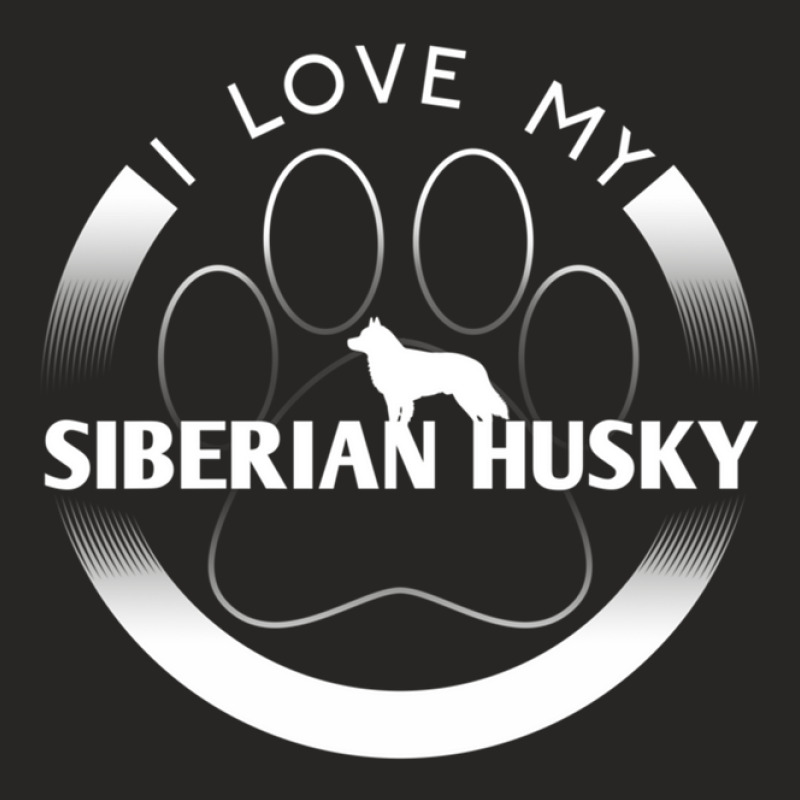 Siberian Husky Lover Design I Love My Siberian Husky Circle Paw Simple Ladies Fitted T-Shirt by AmyRall | Artistshot