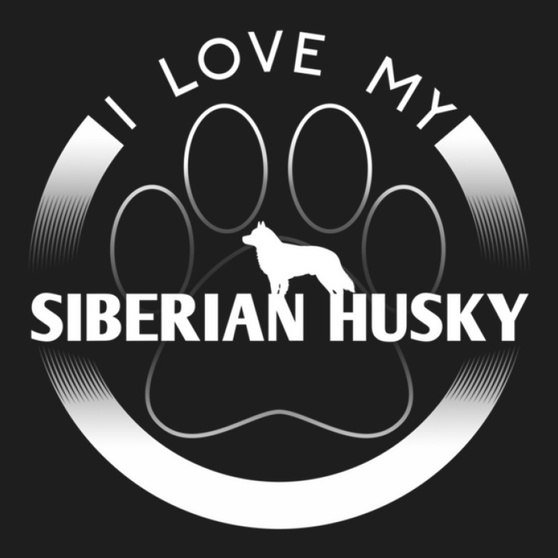 Siberian Husky Lover Design I Love My Siberian Husky Circle Paw Simple Classic T-shirt by AmyRall | Artistshot