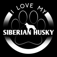 Siberian Husky Lover Design I Love My Siberian Husky Circle Paw Simple Fleece Short | Artistshot