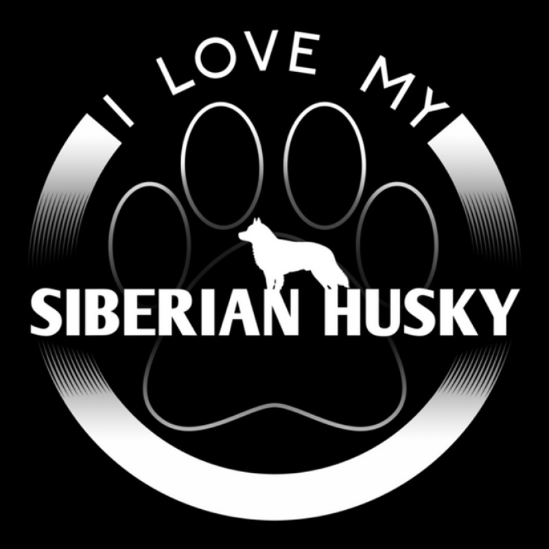 Siberian Husky Lover Design I Love My Siberian Husky Circle Paw Simple Fleece Short by AmyRall | Artistshot