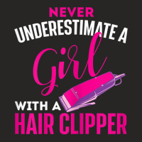 Womens Girl With Hair Clipper  Hairdresser Hair Stylist Barber Ladies Fitted T-shirt | Artistshot