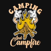 Camping And Campfire Metal Print Square | Artistshot