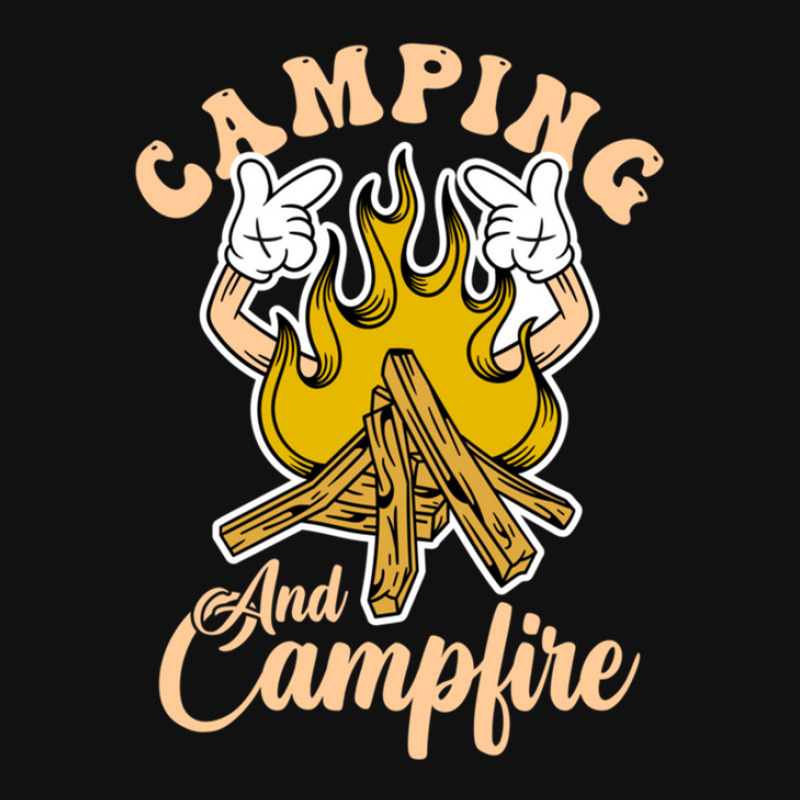 Camping And Campfire Metal Print Square | Artistshot