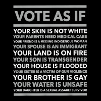 Vote As If,, Your Skin Is Not White, Vote Blue Pocket T-shirt | Artistshot