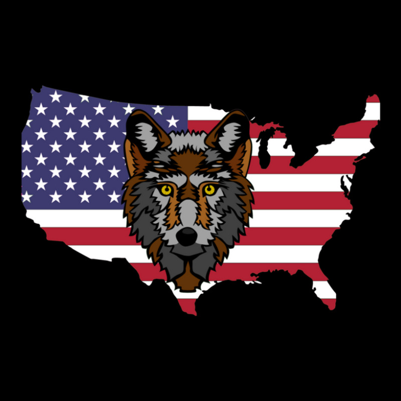 American Flag Map Wolf Pocket T-shirt | Artistshot