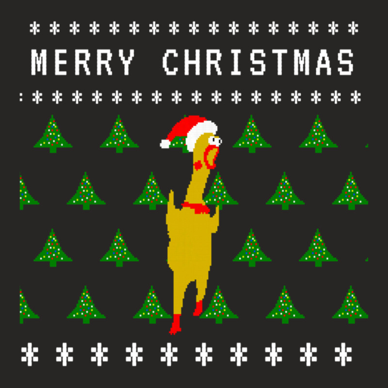 Merry Christmas Rubber Chicken Ladies Fitted T-Shirt by JULIUSGERADEAU | Artistshot