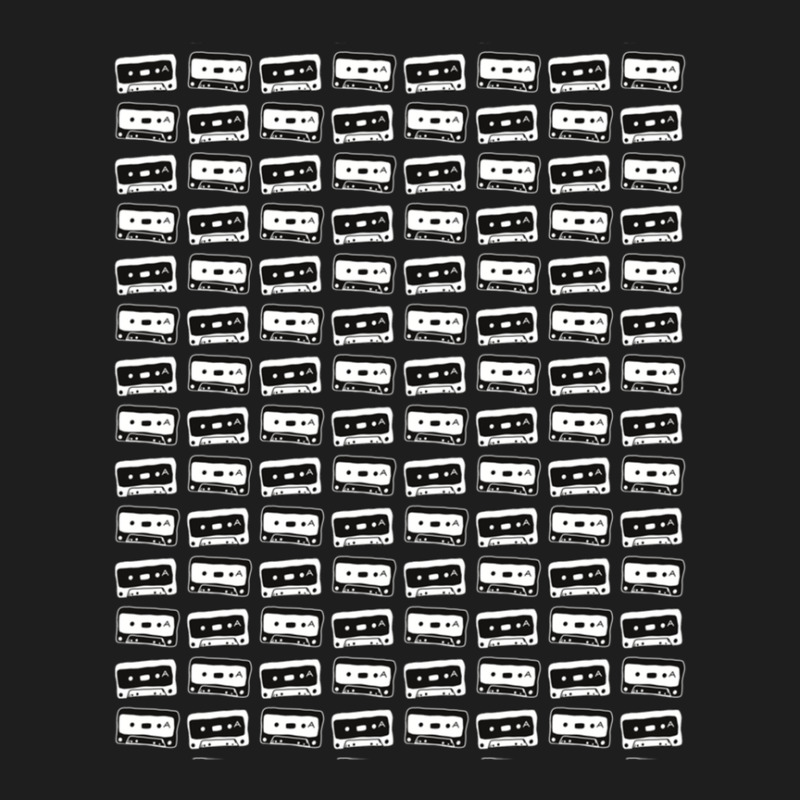 Cassette Pattern Black And White Classic T-shirt by RobertStone | Artistshot