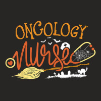 Oncology Nurse Halloween Oncologist Nursing Witch On Broom Ladies Fitted T-shirt | Artistshot