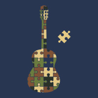 Camouflage Puzzle Classical Guitar Silhouette Men Denim Jacket | Artistshot