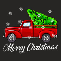 Vintage Wagon Christmas Tree Red Truck Retro Farmer Vacation Long Slee Ladies Fitted T-shirt | Artistshot