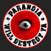 Paranoia Will Destroy Ya' Red Black Amp White 3/4 Sleeve Shirt | Artistshot