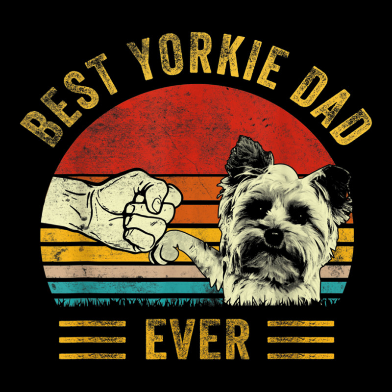 Mens Best Yorkie Dad Ever Retro Yorkshire Terrier Funny Dog Lover Men's Long Sleeve Pajama Set | Artistshot