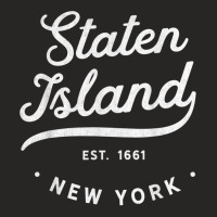 Classic Retro Vintage Staten Island New York City Usa Pride Ladies Fitted T-shirt | Artistshot