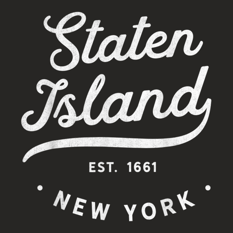 Classic Retro Vintage Staten Island New York City Usa Pride Ladies Fitted T-Shirt by FionaMciver | Artistshot