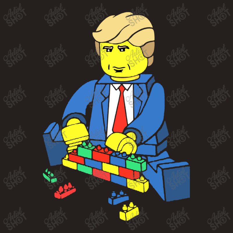 Donald Trump Building A Wall Out Of Toys Tank Top | Artistshot