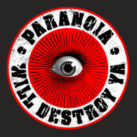 Paranoia Will Destroy Ya' Red Black Amp White Ladies Fitted T-shirt | Artistshot