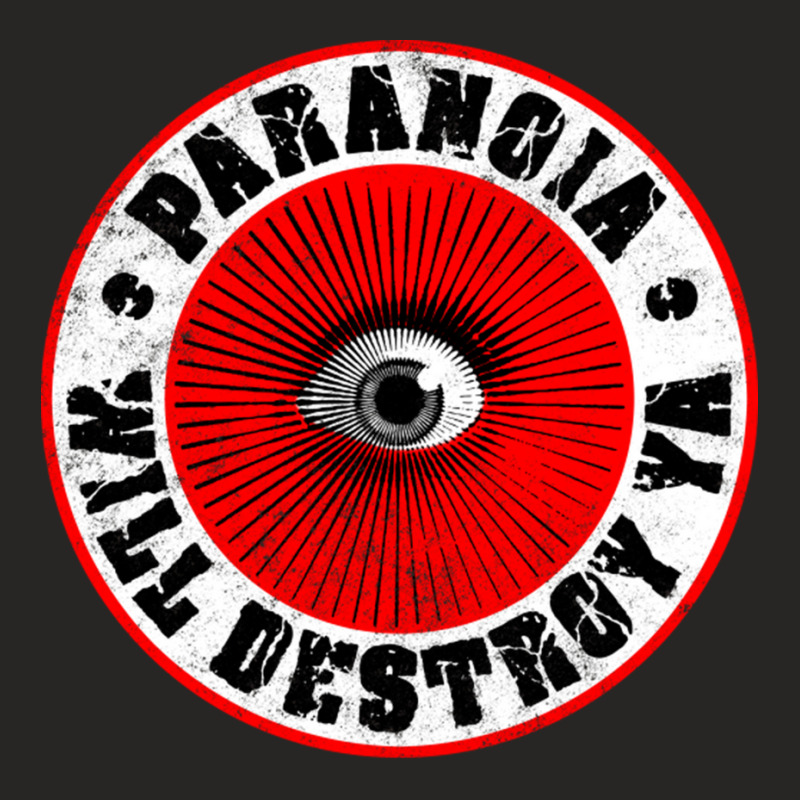 Paranoia Will Destroy Ya' Red Black Amp White Ladies Fitted T-Shirt by LindaMarisa | Artistshot