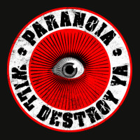 Paranoia Will Destroy Ya' Red Black Amp White Scorecard Crop Tee | Artistshot