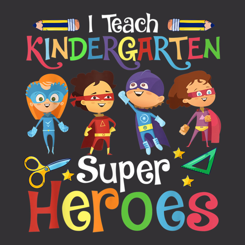 I Teach Kindergarten Superheroes Wellcome Back To School Vintage Hoodie And Short Set | Artistshot