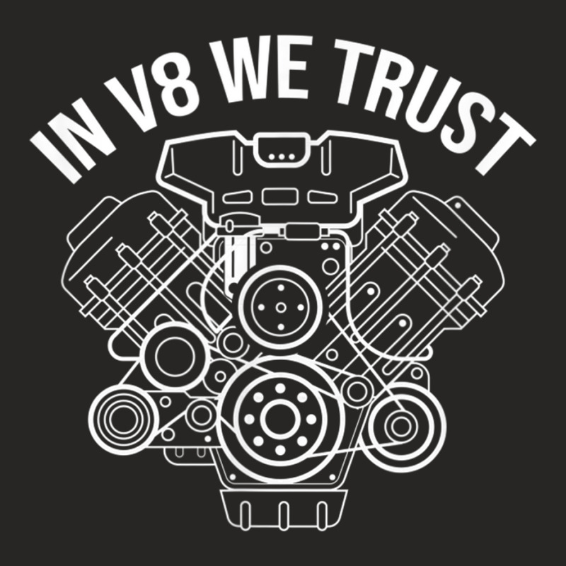 In V8 We Trust Car Mechanic Enthusiast Manual Transmission Ladies Fitted T-Shirt by AmberKelsey | Artistshot