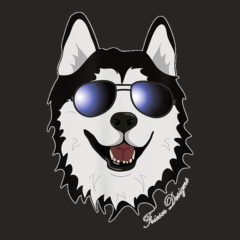 Cool Sledge Dog With Sunglasses A Siberian Husky Ladies Fitted T-Shirt by JilmarM.Perez | Artistshot