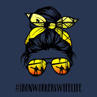 Ironworkers Wife Life Messy Bun Life Hair Glasses Funny Ladies Denim Jacket | Artistshot