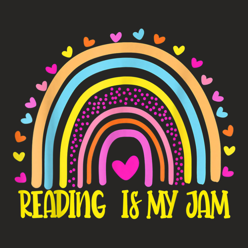 Read Teacher Rainbow Leopard Reading Is My Jam Ladies Fitted T-Shirt by GretchenJennie | Artistshot