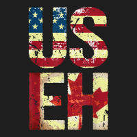 Us Eh America Canada Flag Funny American Canadian Classic T-shirt | Artistshot