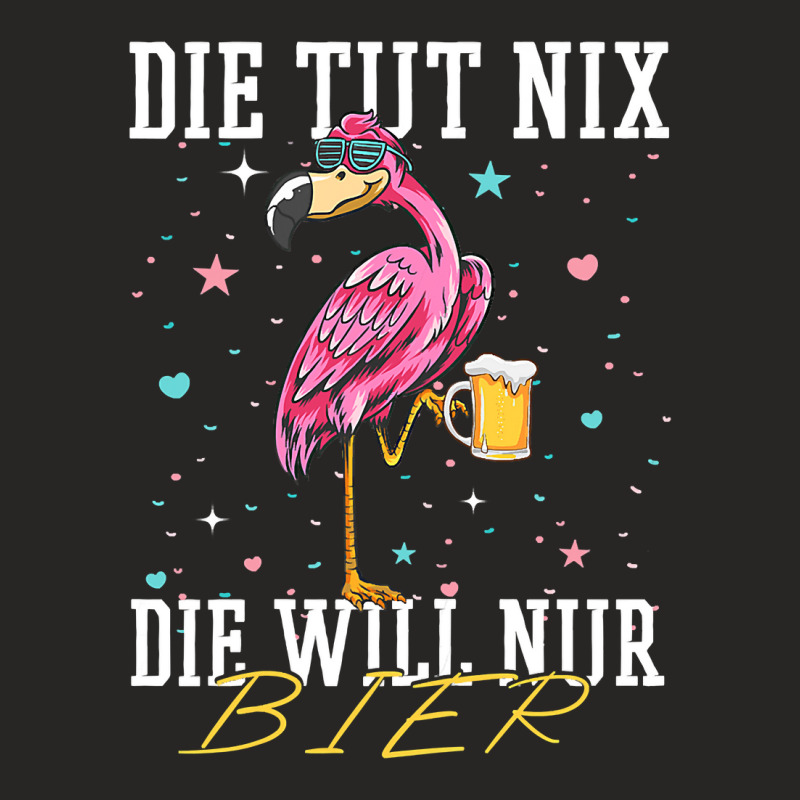 Flamingo Bird Tropical Womens Die Tut Nix Die Will Nur Beer Flamingo A Ladies Fitted T-Shirt by permad | Artistshot