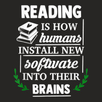 Reading Is How Humans Install New Software Into Their Brains Copy Ladies Fitted T-shirt | Artistshot