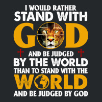 Jesus Christ Christian Lion Jesus Cross Id Rather Stand With God Knigh Crewneck Sweatshirt | Artistshot