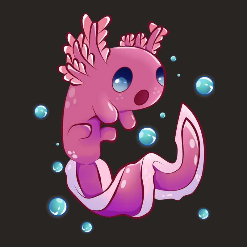 Cute Cartoon Axolotl With Bubbles-y8hya Ladies Fitted T-Shirt by JessyTee01 | Artistshot