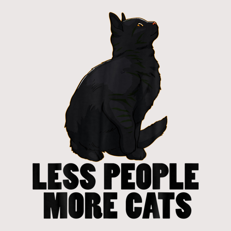 Less People More Black Cat Funny Pet Lover Men Dark Cat Pocket T-Shirt by katharinemcmichael90 | Artistshot