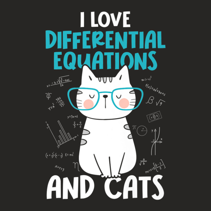 I Love Math And Cats - Funny Differential Equations Ladies Fitted T-Shirt by katharinemcmichael90 | Artistshot