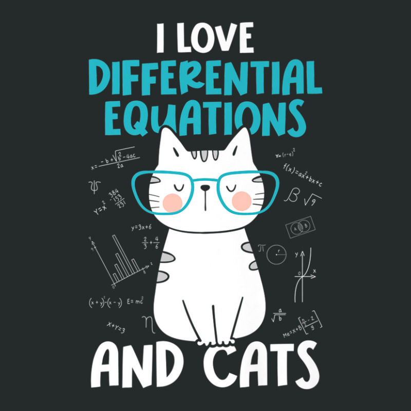 I Love Math And Cats - Funny Differential Equations Women's Triblend Scoop T-shirt by katharinemcmichael90 | Artistshot