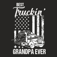 Father Grandpa Best Truckin Grandpa Ever S Day195 Family Dad Ladies Fitted T-shirt | Artistshot