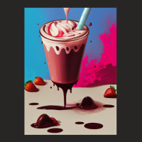 Strawberry Milkshake Ladies Fitted T-shirt | Artistshot