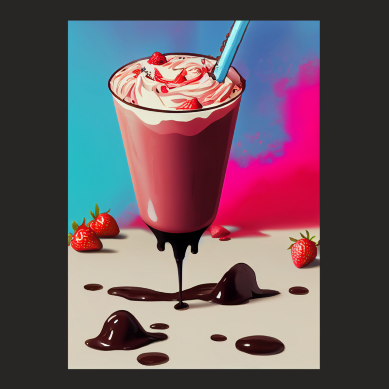 Strawberry Milkshake 2 Ladies Fitted T-Shirt by AllenSCrowley | Artistshot