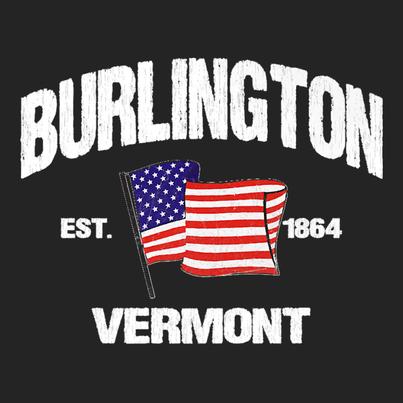 Burlington Vermont Vt Usa Stars & Stripes Vintage Style Premium 3/4 Sleeve Shirt | Artistshot