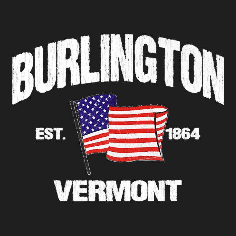 Burlington Vermont Vt Usa Stars & Stripes Vintage Style Premium Classic T-shirt | Artistshot