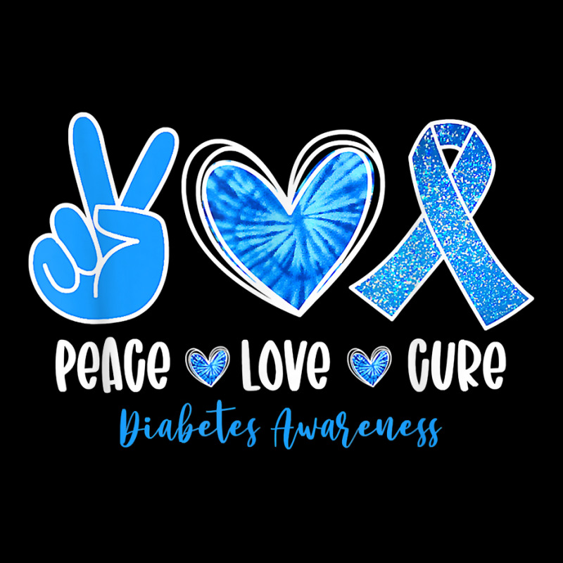 Peace Love Cure Type 1 Diabetes Awareness T1d Blue Ribbon T Shirt Baby Beanies by castuvtruc | Artistshot