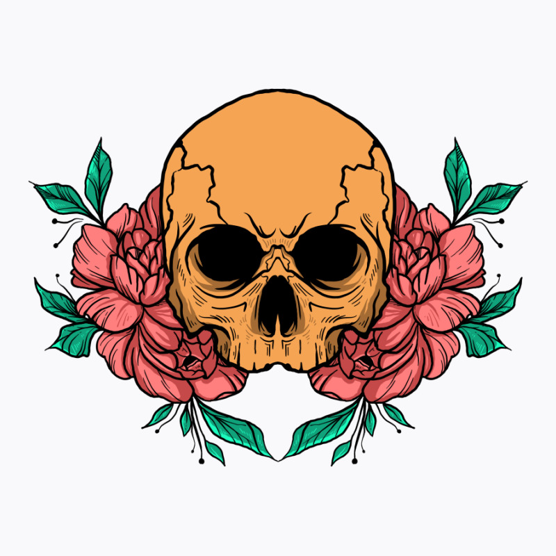 Skull And Flower T-shirt | Artistshot