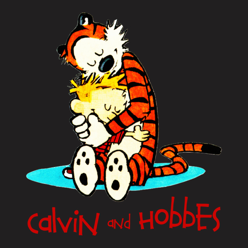 Custom Calvin And Hobbes Hugging T-shirt By Cm-arts - Artistshot