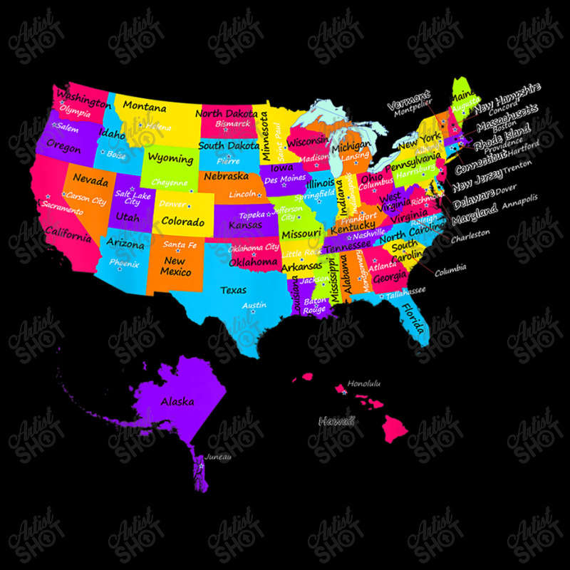 United States Map With States And Capital Cities Legging by MechelleMilliken | Artistshot